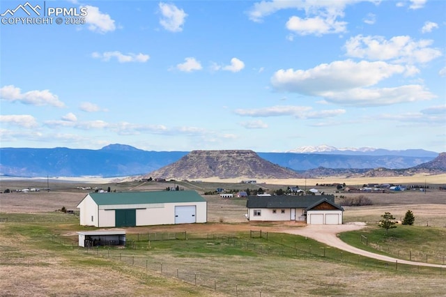 property view of mountains with a rural view