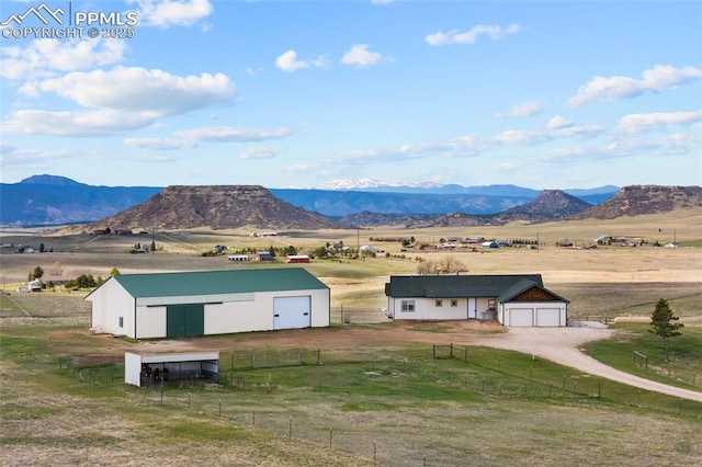 property view of mountains featuring a rural view