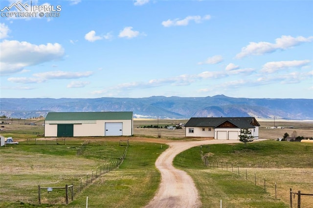 property view of mountains with a rural view