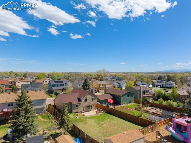 drone / aerial view with a residential view
