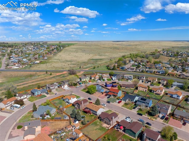 bird's eye view with a residential view