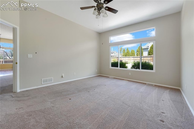 4282 Thornbury Way, Colorado Springs, CO 80922 - unfurnished room featuring carpet, plenty of natural light, ceiling fan, and baseboards