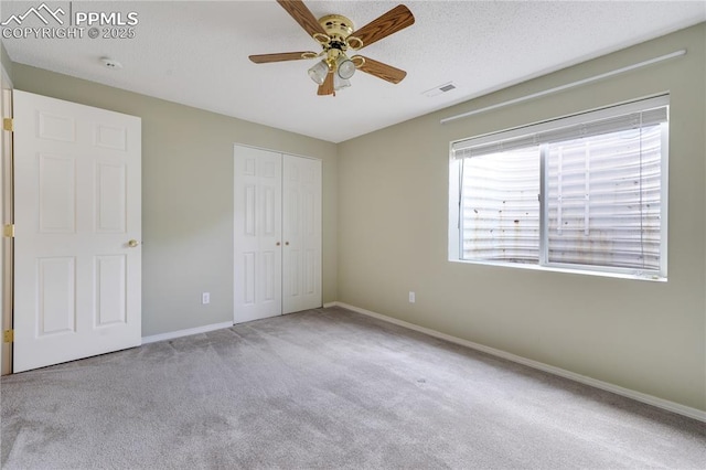 4282 Thornbury Way, Colorado Springs, CO 80922 - unfurnished bedroom with carpet, a closet, baseboards, and ceiling fan