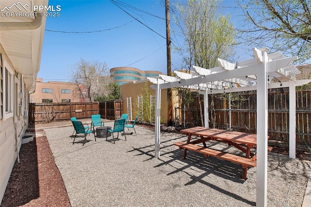 1415 E Boulder St, Colorado Springs, CO 80909 - view of patio / terrace featuring a fenced backyard and a pergola
