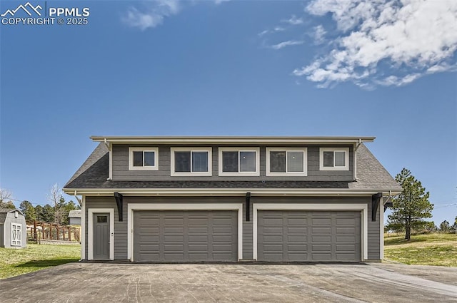 garage with driveway