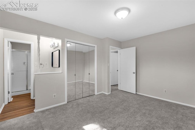 3435 Montebello Dr, Colorado Springs, CO 80918 - unfurnished bedroom featuring baseboards, carpet, and a closet