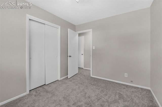 3435 Montebello Dr, Colorado Springs, CO 80918 - unfurnished bedroom with carpet floors, baseboards, and a closet