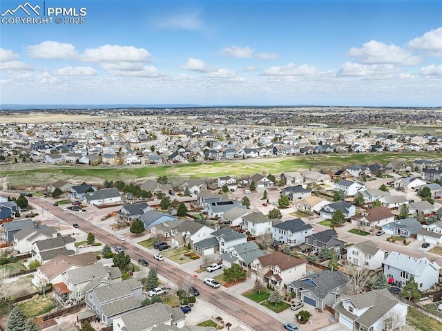 bird's eye view featuring a residential view