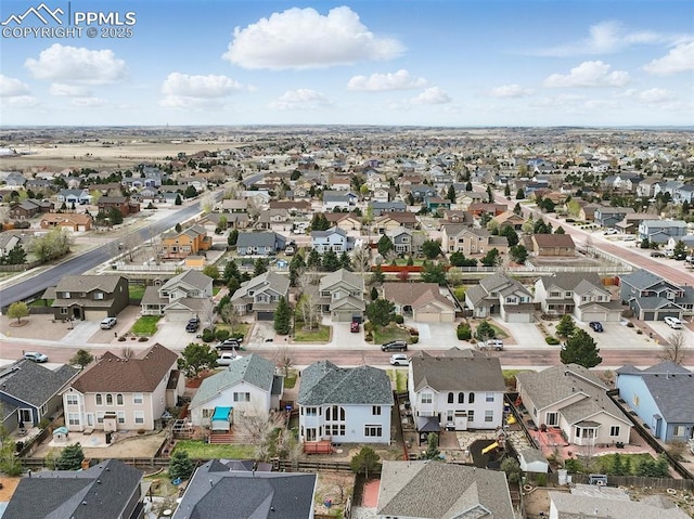 bird's eye view with a residential view