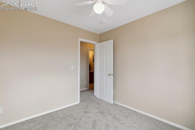6248 Montero Cir, Colorado Springs, CO 80915 - unfurnished room with baseboards, ceiling fan, and light carpet