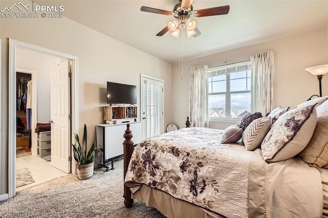 4338 Alder Springs Vw, Colorado Springs, CO 80922 - carpeted bedroom with a spacious closet and a ceiling fan
