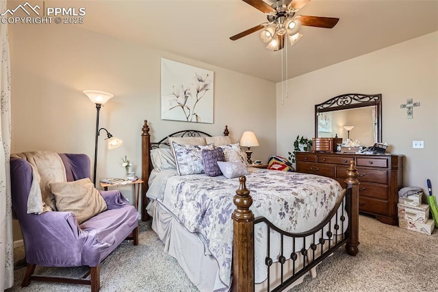 4338 Alder Springs Vw, Colorado Springs, CO 80922 - bedroom with light carpet and a ceiling fan
