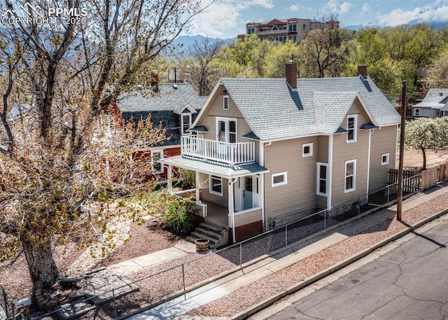 exterior space with a mountain view