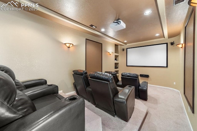 9089 Royal Melbourne Cir, Peyton, CO 80831 - carpeted cinema with baseboards, recessed lighting, and visible vents