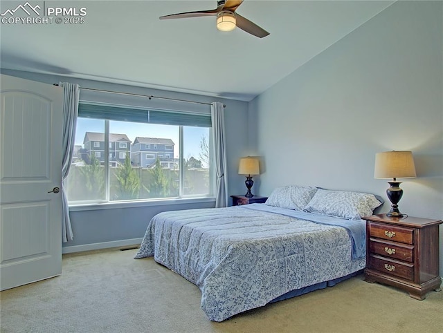 6996 Mustang Rim Dr, Colorado Springs, CO 80923 - carpeted bedroom featuring baseboards and ceiling fan