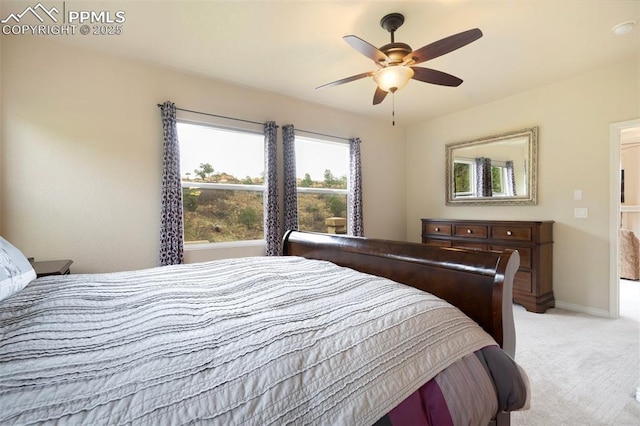 2532 Sierra Oak Dr, Colorado Springs, CO 80919 - bedroom featuring ceiling fan, light carpet, and baseboards