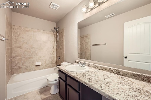 8094 Misty Moon Dr, Colorado Springs, CO 80924 - full bath with toilet, visible vents, shower / washtub combination, and vanity