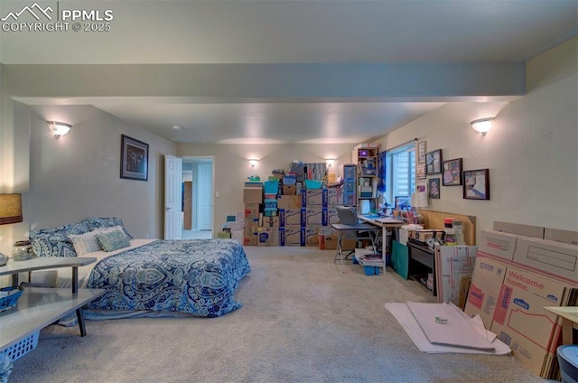 bedroom featuring carpet