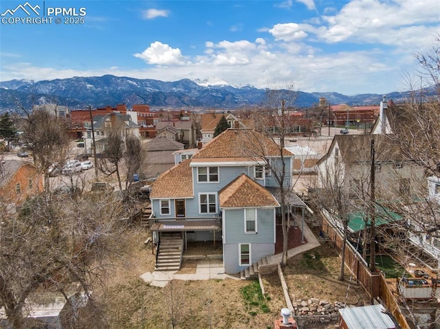322 Platte Ct, Colorado Springs, CO 80903 - aerial perspective of suburban area with a mountainous background