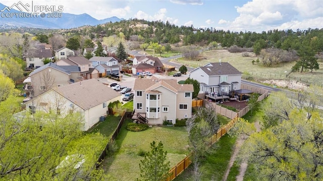 7665 Calloway Ct, Colorado Springs, CO 80919 - aerial perspective of suburban area featuring mountains