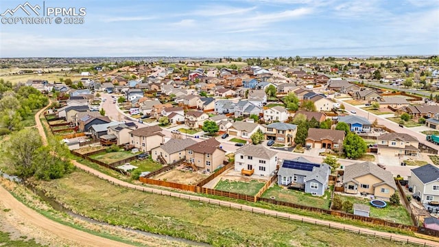 bird's eye view with a residential view