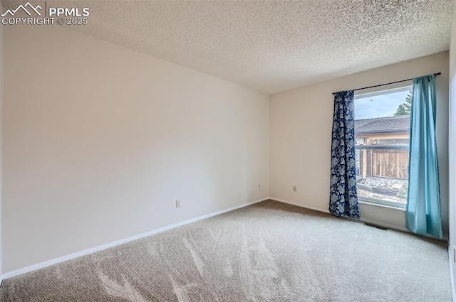 2903 E Serendipity Cir, Colorado Springs, CO 80917 - spare room featuring carpet, a textured ceiling, and baseboards