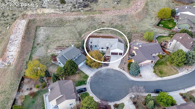 bird's eye view featuring a residential view