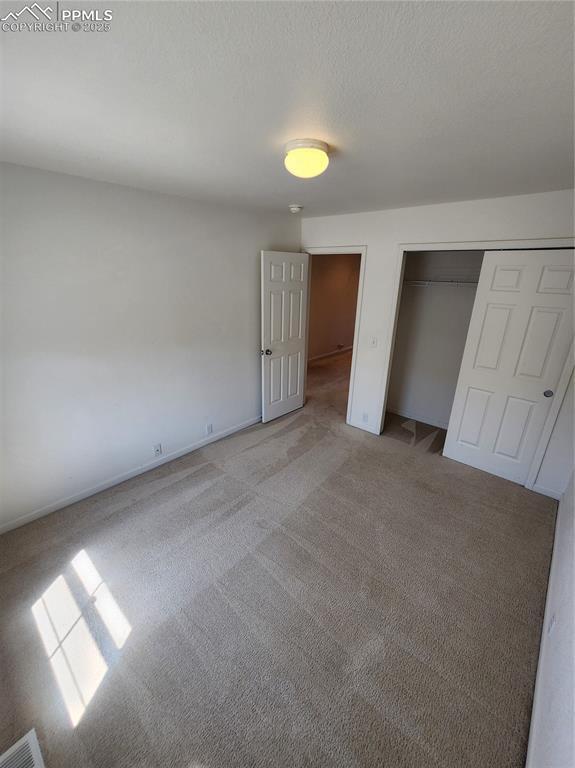 3928 Diamond Ridge Vw, Colorado Springs, CO 80918 - unfurnished bedroom with light colored carpet, a closet, and baseboards