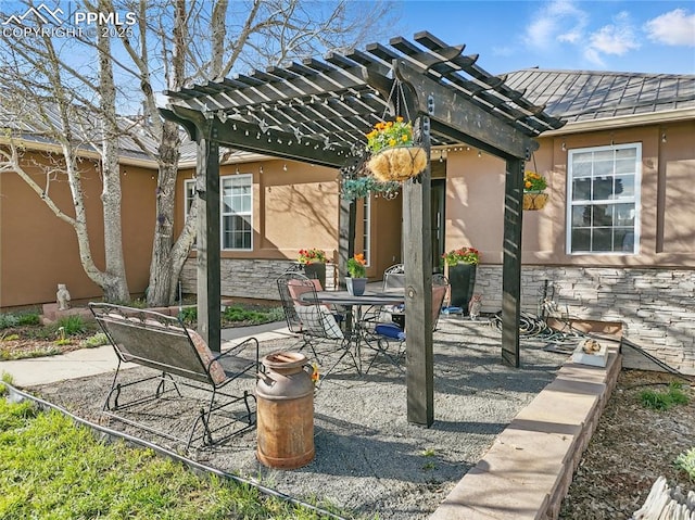 20420 Amanda Ct, Colorado Springs, CO 80908 - view of patio with a pergola and outdoor dining space