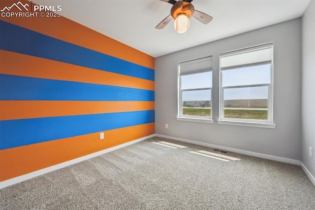 460 S 3rd Ave, Deer Trail, CO 80105 - spare room featuring carpet, ceiling fan, and baseboards