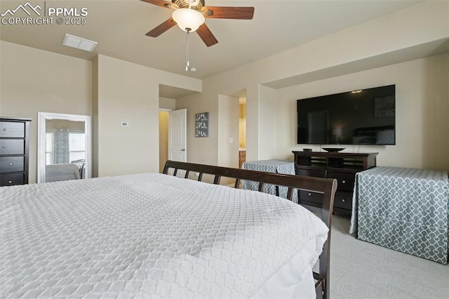 5019 Petrified Forest Trl, Colorado Springs, CO 80924 - carpeted bedroom featuring ceiling fan