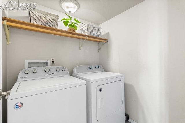 washroom featuring separate washer and dryer