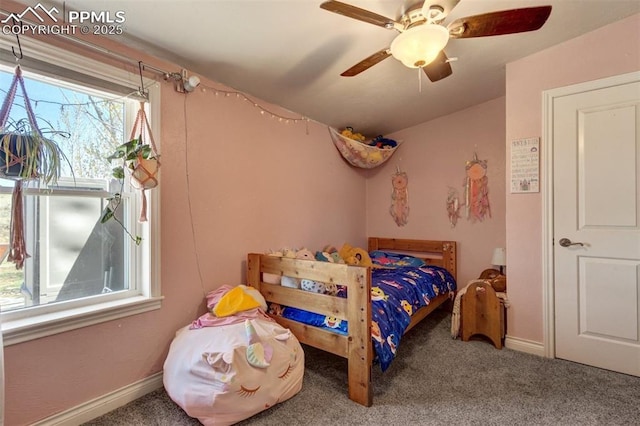 3235 S Meridian Rd, Colorado Springs, CO 80929 - carpeted bedroom featuring baseboards and ceiling fan
