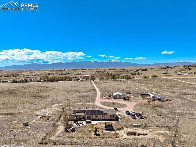3235 S Meridian Rd, Colorado Springs, CO 80929 - birds eye view of property with a rural view and a mountain view
