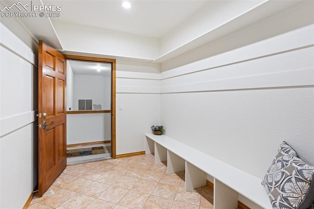 4415 Hidden Rock Rd, Colorado Springs, CO 80908 - mudroom with light tile patterned floors and recessed lighting
