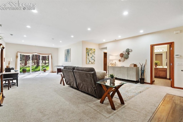 4415 Hidden Rock Rd, Colorado Springs, CO 80908 - living area featuring carpet floors and recessed lighting