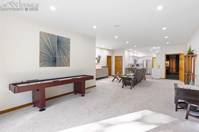 4415 Hidden Rock Rd, Colorado Springs, CO 80908 - game room featuring light colored carpet, baseboards, and recessed lighting