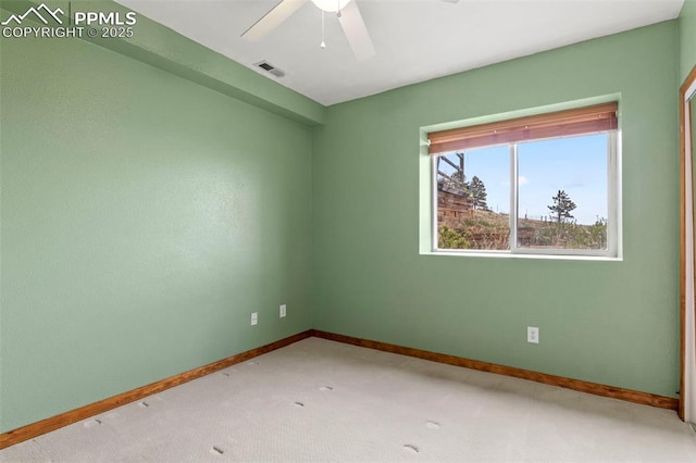 17880 Plains Edge Ct, Peyton, CO 80831 - carpeted empty room featuring visible vents, baseboards, and ceiling fan