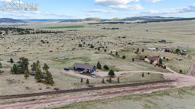 17880 Plains Edge Ct, Peyton, CO 80831 - aerial view featuring a rural view and a mountain view