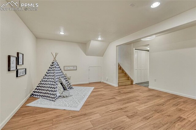 26 Mountain View Rd, Manitou Springs, CO 80829 - game room featuring wood finished floors, recessed lighting, and baseboards