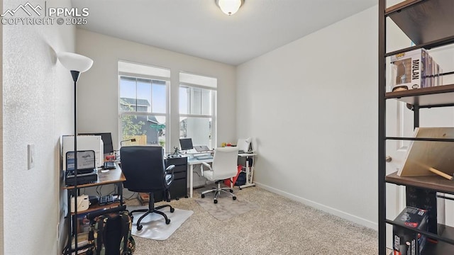 6555 Roundtail Way, Colorado Springs, CO 80925 - home office featuring carpet flooring and baseboards