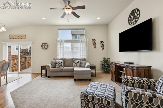 10842 Scenic Brush Dr, Peyton, CO 80831 - living room with healthy amount of natural light, ceiling fan, baseboards, recessed lighting, and light wood finished floors