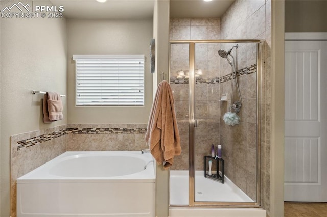 10842 Scenic Brush Dr, Peyton, CO 80831 - full bathroom featuring a shower stall and a bath