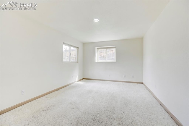 1120 Pipestone Ct, Colorado Springs, CO 80911 - unfurnished room featuring carpet flooring, baseboards, and recessed lighting