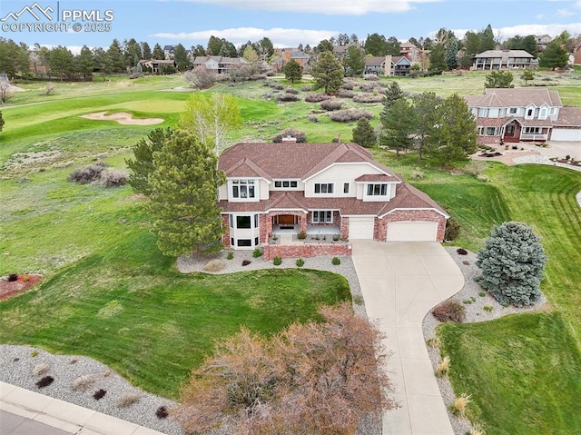 view of subject property with a golf club