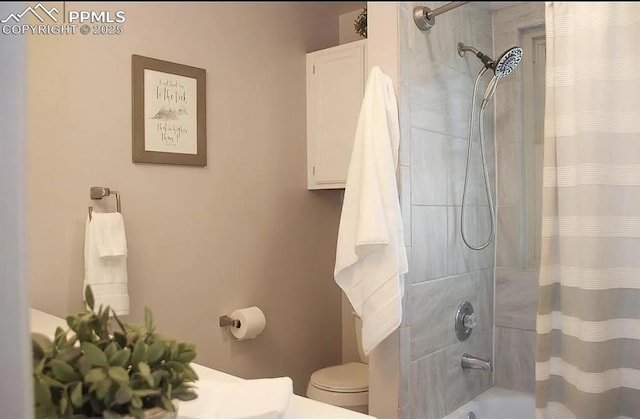 4070 Autumn Heights Dr Unit D, Colorado Springs, CO 80906 - bathroom featuring shower / bath combination with curtain and toilet