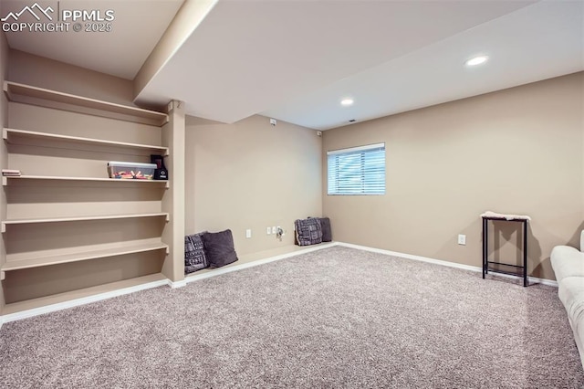 6640 Oakwood Blvd, Colorado Springs, CO 80923 - basement featuring carpet floors, baseboards, and recessed lighting