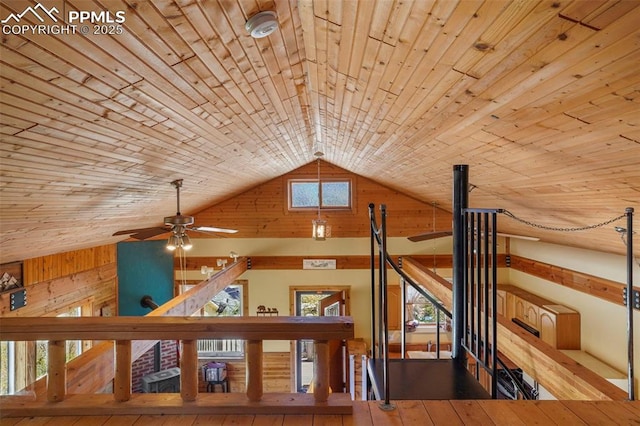 18 Fountain Pl, Manitou Springs, CO 80829 - detailed view of wood ceiling, wood walls, and ceiling fan