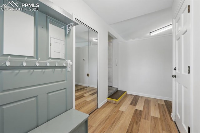5050 Bunk House Ln, Colorado Springs, CO 80917 - bathroom featuring wood finished floors and baseboards