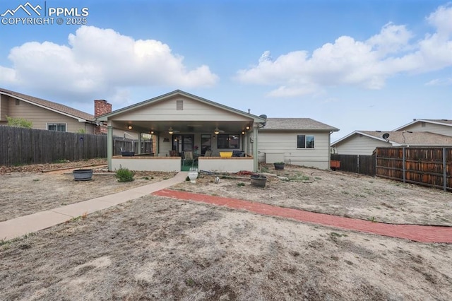 5050 Bunk House Ln, Colorado Springs, CO 80917 - back of house featuring a fenced backyard